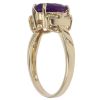 9ct Yellow Gold Cubic Zirconia and Amethyst Ring