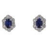 18ct White Gold 0.35ct Diamond and Sapphire Cluster Stud Earrings