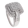 18ct White Gold 2.00ct Princess, Baguette and Brilliant Cut Cluster Ring