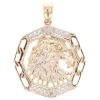 9ct Yellow Gold 0.01ct Diamond Eagle Pendant