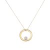 9ct Yellow Gold 0.40ct Brilliant Cut Diamond Circle Pendant And Chain 18"