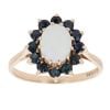 9ct Yellow Gold Opal And Sapphire Cluster Ring