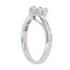 Platinum 0.65ct Princess And Baguette Cut Diamond Cluster Ring