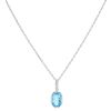 9ct White Gold 0.01ct Diamond and Blue Topaz Pendant and Chain 18"