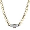 14ct Yellow Gold Monaco Curb Edge Cubic Zirconia Pave Lock Chain 24"
