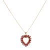 9ct Yellow Gold Garnet Heart Pendant and Chain 20"