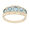9ct Yellow Gold 0.04ct Diamond and Aquamarine Heart Ring