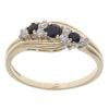 9ct Yellow Gold Cubic Zirconia and Sapphire Fancy Ring