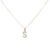 9ct Yellow Gold Personalised Block Cubic Zirconia Initial Pendant and Chain