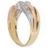 18ct Yellow, White And Rose Gold 0.15ct Three Row Ring
