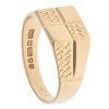 9ct Yellow Gold Diamond Cut Patterned Signet Ring