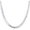 Silver Flat Curb Chain 24" By Icesia