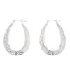 Silver Large Oval Creole Hoop Earrings By Icesia