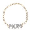 9ct Yello Gold Cubic Zirconia Mum Belcher Bracelet 7.5"