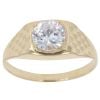 9ct Yellow Gold Cubic Zirconia Signet Ring