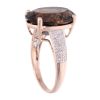 9ct Yellow Gold 0.15ct Diamond And Smokey Quartz Ring