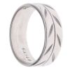 9ct White Gold Flat Court Patterned Wedding Band 6mm