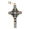 18ct Yellow Gold 1.50ct Diamond, Ruby And Sapphire Cross Pendant