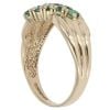 9ct Yellow Gold 0.05ct Diamond And Emerald Crossover Ring