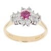 18ct Yellow Gold 0.50ct Diamond And Ruby Cluster Ring