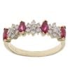 14ct Yellow Gold 0.25ct Diamond And Ruby Cluster Ring