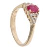 14ct Yellow Gold 0.25ct Diamond and Ruby Dress Ring