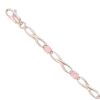 9ct White Gold Pink Cubic Zirconia Bracelet 7"