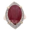 9ct Yellow Gold 0.20ct Diamond and Ruby Cluster Ring