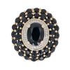 9ct Yellow Gold 0.05ct Diamond and Sapphire Cluster Ring