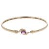 9ct Yellow Gold Amethyst Hinged Bangle