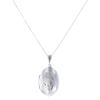 Silver Patterned Locket and Chain 18" By Icesia
