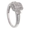 9ct White Gold 0.50ct Princess And Brilliant Cut Diamond Cluster Ring