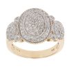 9ct Yellow Gold 0.61ct Brilliant Cut Diamond Cluster Ring