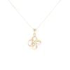 9ct Yellow, White And Rose Gold Loop Flower Pendant And Chain 18"