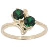 9ct Yellow Gold Diopside Two Stone Ring