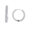 Silver Stone Set Eternity Huggies Hoop Earrings By Icesia
