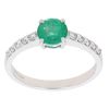 Platinum Emerald and 0.35ct Diamond Ring