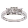 18ct White Gold 0.50ct Princess Cut Diamond Cluster Ring