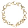 9ct Yellow Gold Patterned And Plain Acorn Bracelet 8"