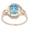 9ct White Gold 0.05ct Diamond Blue Topaz Solitaire Twist Ring