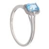 9ct White Gold 0.08ct Diamond and Blue Topaz Cluster Ring