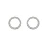 Sterling Silver Open Halo Cubic Zirconia Stud Earrings