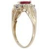 9ct Yellow Gold 0.05ct Diamond And Ruby Heart Twist Ring