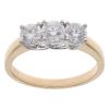 18ct Yellow Gold 1.00ct Brilliant Cut Diamond Trilogy Ring