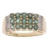 14ct Yellow Gold 0.10ct Diamond And Emerald Cluster Ring