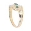 18ct Yellow Gold Three Stone Emerald Twist Ring