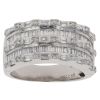 18ct White Gold Baguette And Brilliant Cut Diamond Fancy Ring