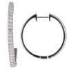 18ct White Gold 0.25ct Diamond Hinged Hoop Earrings
