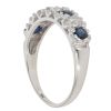 14ct White Gold 0.30ct Diamond and Sapphire Half Eternity Ring