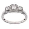 9ct White Gold 0.40ct Baguette and Brilliant Cut Diamond Triple Cluster Ring